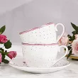 Komplet 2 filiżanek ze spodkiem 0,3 L Pip Studio - Jolie Dots Gold Pink 51.JDGP.004.208