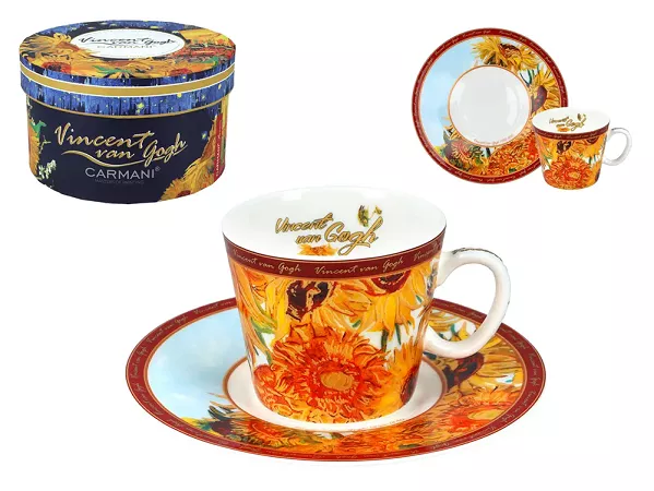 Filiżanka ze spodkiem do espresso 0,1 L Carmani - Vincent van Gogh - Słoneczniki 33.830-0752 Filiżanka ze spodkiem do espresso 0,1 L Carmani - Vincent van Gogh - Słoneczniki 33.830-0752