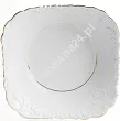 Salaterka kwadratowa 24 cm Ćmielów - Rococo 3604 ZŁOTA LINIA