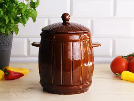 Beczka hermetyczna z kamionki 3,0 L Bella Fiore - Brązowa 1TR.BECZ.41632