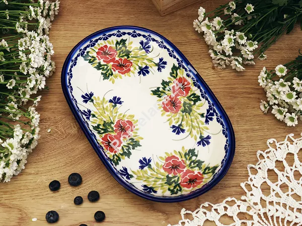 Półmisek owalny 36 cm Bolesławiec - Maki Smolińskiej Półmisek owalny 36 cm Bolesławiec - Maki Smolińskiej