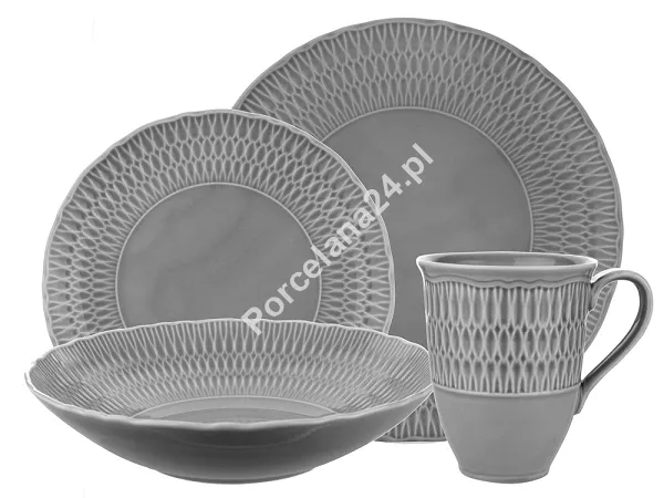 Serwis obiadowo - herbaciany na 6 osób (24 el.) Ćmielów - Sofia Szara (LB01) TP26 Serwis obiadowo - herbaciany na 6 osób (24 el.) Ćmielów - Sofia Szara (LB01) TP26