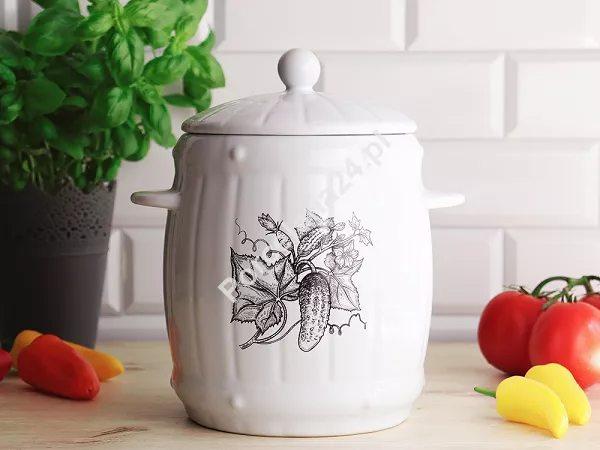 Beczka hermetyczna z kamionki 3,0 L Bella Fiore - Biała 1TR.BECZ.41631 Beczka hermetyczna z kamionki 3,0 L Bella Fiore - Biała 1TR.BECZ.41631