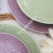 Komplet talerzy na 6 osób (18 el) Lubiana - Hanami Pistacjowa Zieleń / Pudrowy Róż