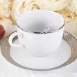 Filiżanka ze spodkiem 0,28 L / 15 cm Porcel - Argentatus Silver GIFT BOX 10.SI.FS28