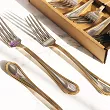 Komplet 6 widelczyków do ciasta 16,6 cm Hisar - Florence Gold GIFT BOX