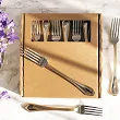 Komplet 6 widelczyków do ciasta 16,6 cm Hisar - Florence Gold GIFT BOX