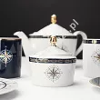 Garnitur do herbaty na 6 osób (14 el.) Ćmielów - Jenny Nautilus White - Blue
