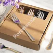 Komplet 6 widelczyków do ciasta 15,1 cm Pintinox 1929 - Filet (2.5 mm) złocony GIFT BOX