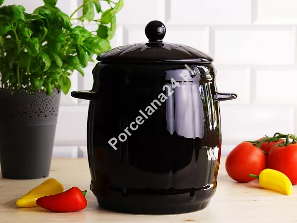Beczka hermetyczna z kamionki 4,0 L Bella Fiore - Czarna 1TR.BECZ.41633 Beczka hermetyczna z kamionki 4,0 L Bella Fiore - Czarna 1TR.BECZ.41633