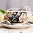 Filiżanka ze spodkiem 250 ml Duo - English Roses Black 15.ENG-B.FS25