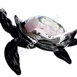 Figurka szklana 28 cm - Żółw z meduzą czarny 4S.FIG.44001