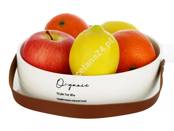 Salaterka ze skórzaną rączką Altom Design - Organic 07.AK.2173 Salaterka ze skórzaną rączką Altom Design - Organic 07.AK.2173
