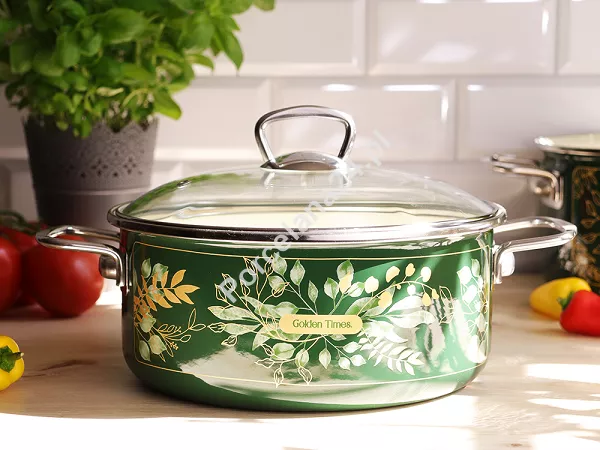 Garnek niski z pokrywką 4,75 L Emalia Metalac - Golden times 1ME.GT.G24N Garnek niski z pokrywką 4,75 L Emalia Metalac - Golden times 1ME.GT.G24N