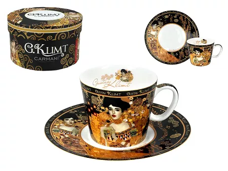 Filiżanka ze spodkiem do espresso 0,1 L Carmani - Gustav Klimt, Adela 33.532-0752