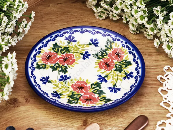 Talerz deserowy 17 cm Bolesławiec - Maki Smolińskiej Talerz deserowy 17 cm Bolesławiec - Maki Smolińskiej