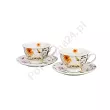 Komplet 2 filiżanek ze spodkami 0,25 l / 15 cm Duo - Pansy 15.PAN.K2FS