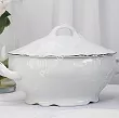 Serwis obiadowy na 6 osób (25 el.) Ćmielów - Rococo 3605 PLATYNOWA LINIA